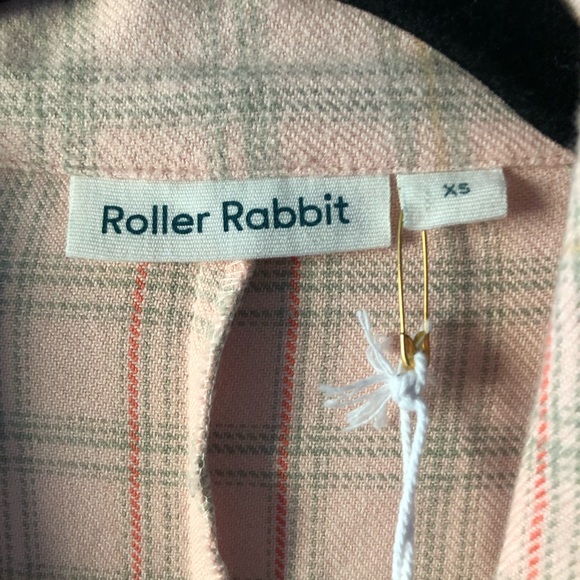 Roller Rabbit peach plaid light-weight flannel belted Emery dress. - Picture 5 of 7